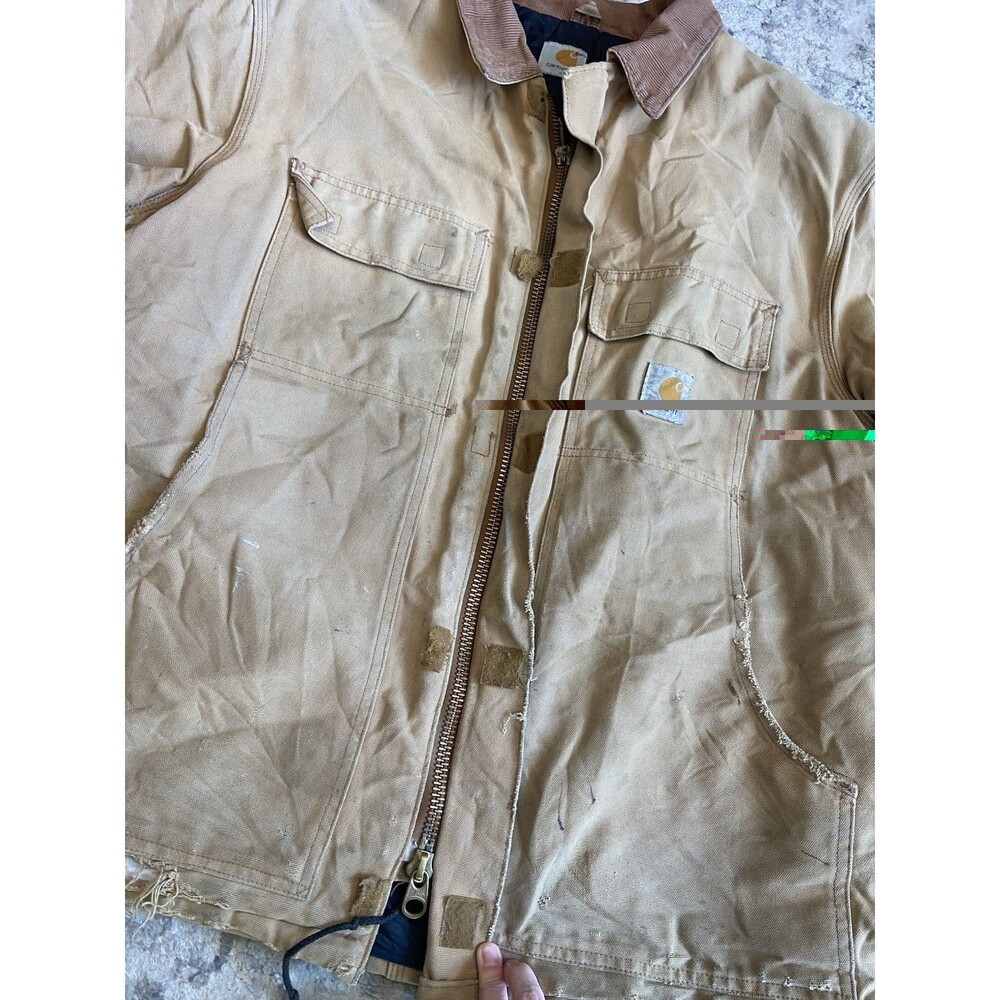 Vintage Carhartt J02 Duck Arctic Coat Size XL Brown Workwear Heavy Destroyed USA - Picture 10 of 16